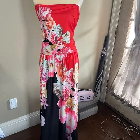 chinese dress ladies Venus Maxi Dress 2, Silver Palm / 14